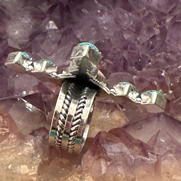 Sold 💗 Turquoise pink opal, sterling silver adjustable ring - Picture 6 of 6